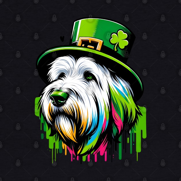 Komondor Dog Revels in Saint Patrick's Day Cheer by ArtRUs